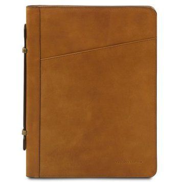 Leather document case with handle Tuscany Leather Costantino, Natural