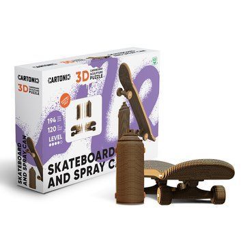 SKATEBOARD & SPRAY CAN 3D Puzzle Cartonic