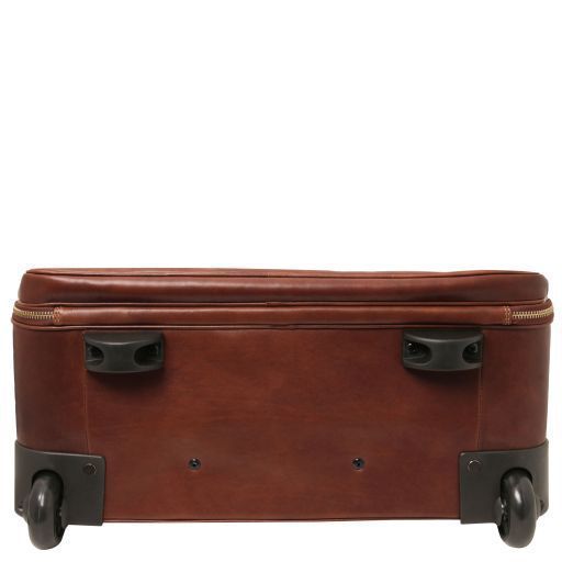 Leather pilot case with two wheels Tuscany Leather Varsavia, Black