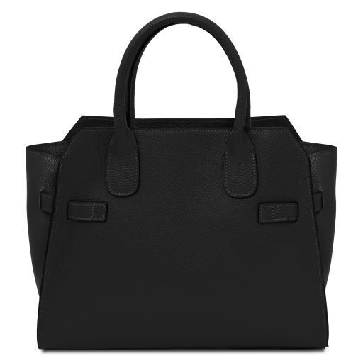 Leather tote Tuscany Leather Origami, Black