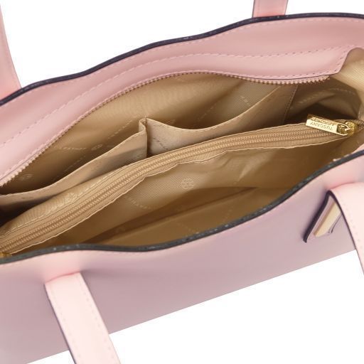 Leather tote - Small size Tuscany Leather Olimpia, Ballet Pink