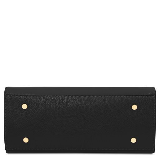 Leather tote Tuscany Leather Origami, Black