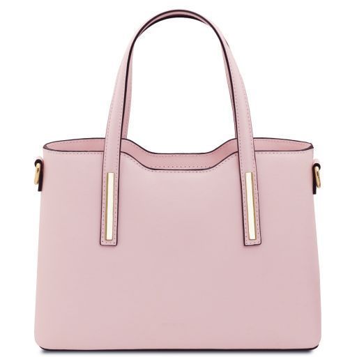 Leather tote - Small size Tuscany Leather Olimpia, Ballet Pink