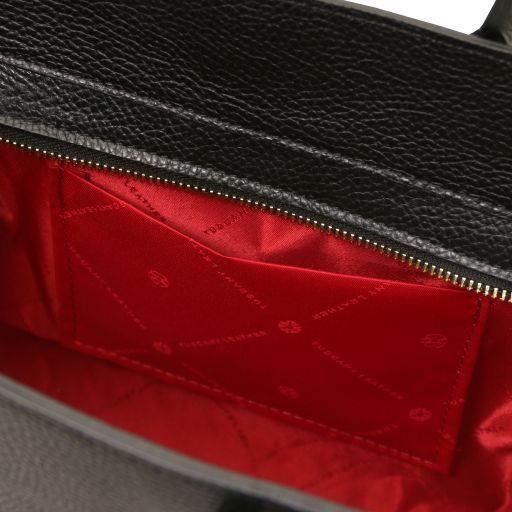 Leather tote Tuscany Leather Origami, Black