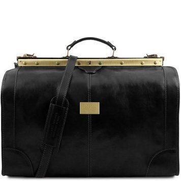 Gladstone Leather Bag - Large size Tuscany Leather Madrid, Black