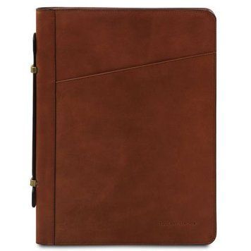 Leather document case with handle Tuscany Leather Costantino, Brown