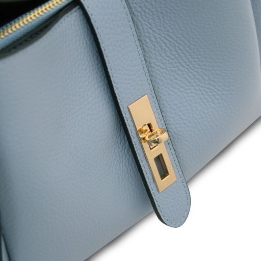 Soft leather handbag Tuscany Leather Soave, Beige