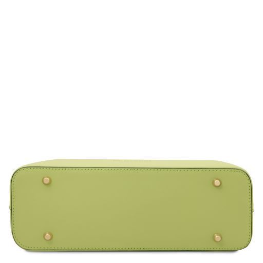 Leather tote - Small size Tuscany Leather Olimpia, Lime Green