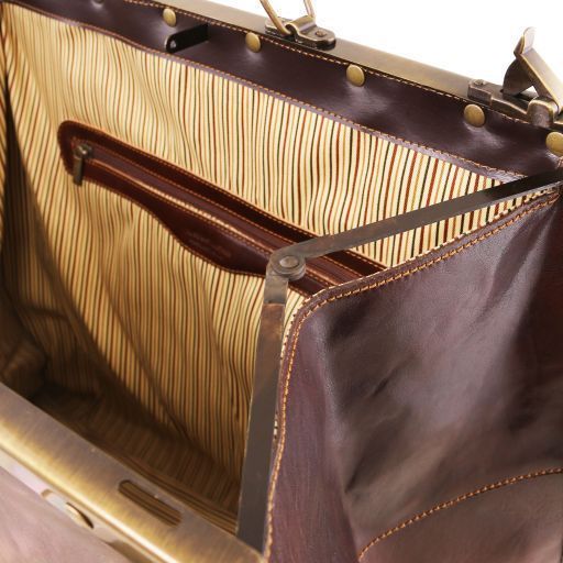 Gladstone Leather Bag - Large size Tuscany Leather Madrid, Dark Brown