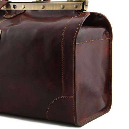 Gladstone Leather Bag - Large size Tuscany Leather Madrid, Dark Brown