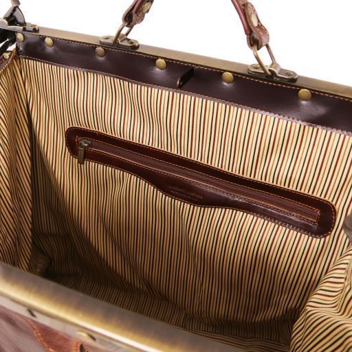 Gladstone Leather Bag - Large size Tuscany Leather Madrid, Dark Brown