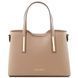 Leather tote - Small size Tuscany Leather Olimpia, Light Taupe