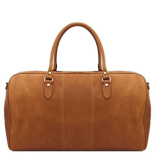 Travel leather duffle bag - Large size Tuscany Leather Lisbona, Natural