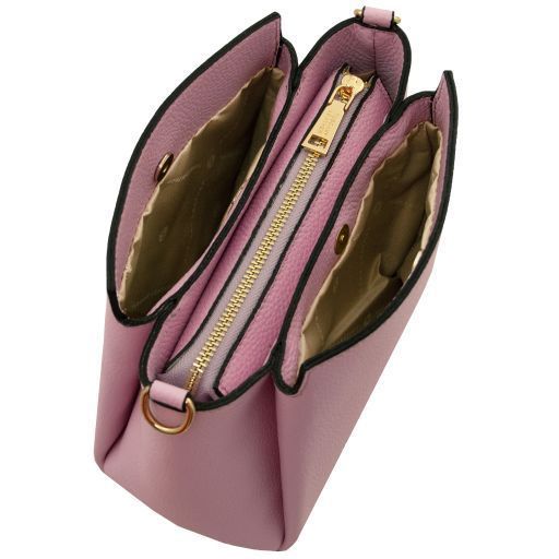 Leather handbag Tuscany Leather Abby, Ballet Pink