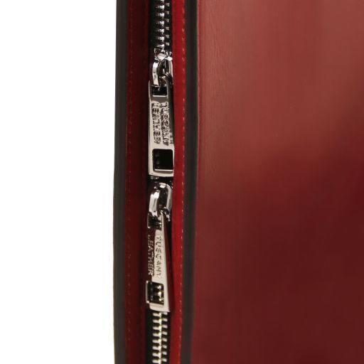 Leather document case with handle Tuscany Leather Costantino, Red