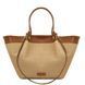 Raffia shopping bag Tuscany Leather Soleil, Cognac
