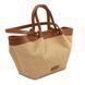 Raffia shopping bag Tuscany Leather Soleil, Cognac