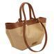 Raffia shopping bag Tuscany Leather Soleil, Cognac