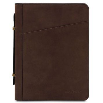 Leather document case with handle Tuscany Leather Costantino, Dark Brown