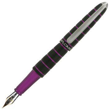 Diplomat Elox Fountain Pen Ring Black/Purple 14kt Gold Nib