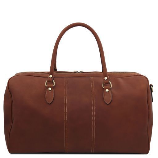 Travel leather duffle bag - Large size Tuscany Leather Lisbona, Brown
