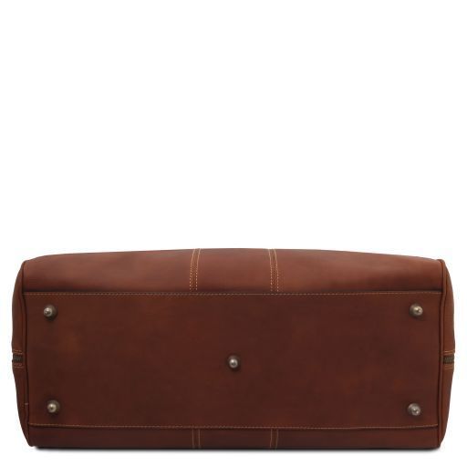 Travel leather duffle bag - Large size Tuscany Leather Lisbona, Brown