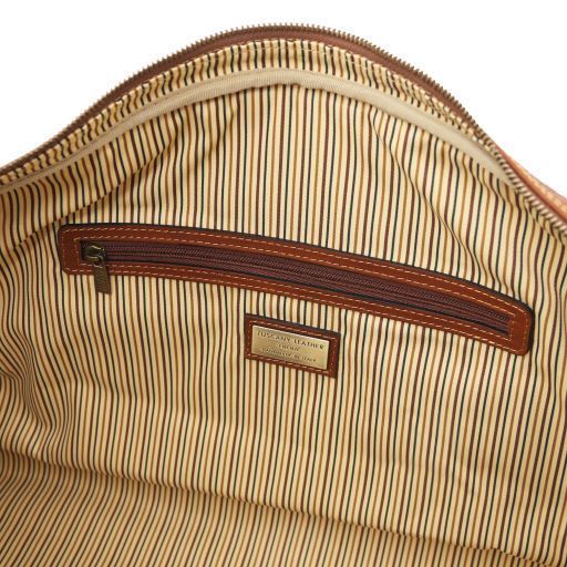 Travel leather duffle bag - Large size Tuscany Leather Lisbona, Brown
