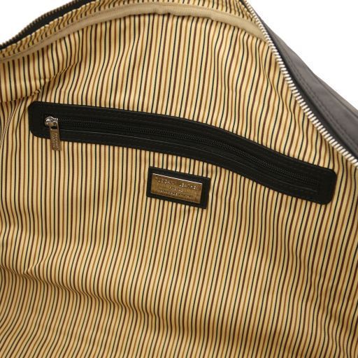 Travel leather duffle bag - Large size Tuscany Leather Lisbona, Black