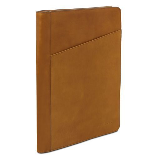 Leather document case with ring binder Tuscany Leather Augusto, Natural