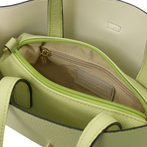 Leather handbag Tuscany Leather Agatha, Lime Green