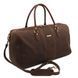 Travel leather duffle bag - Large size Tuscany Leather Lisbona, Dark Brown