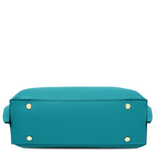 Leather handbag Tuscany Leather Agatha, Turquoise