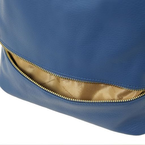 Soft leather backpack Tuscany Leather TL Bag, Denim