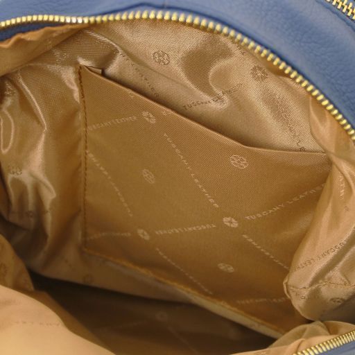 Soft leather backpack Tuscany Leather TL Bag, Denim
