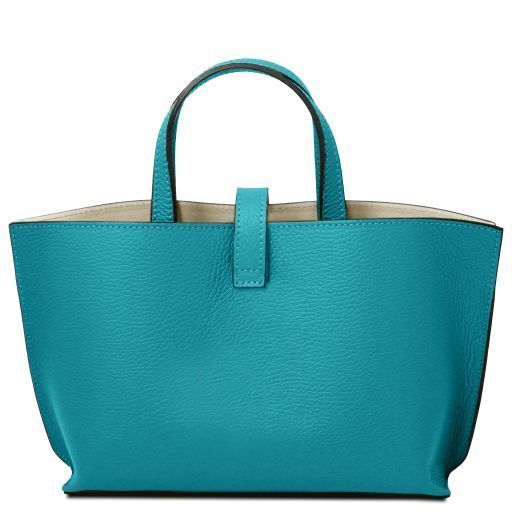 Leather handbag Tuscany Leather Agatha, Turquoise