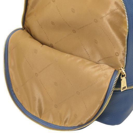Soft leather backpack Tuscany Leather TL Bag, Denim
