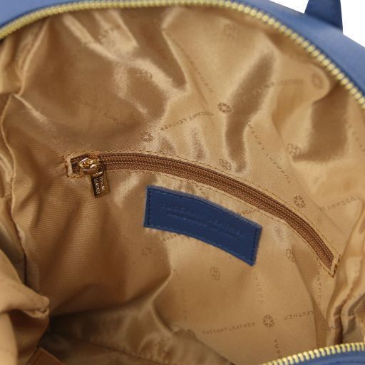 Soft leather backpack Tuscany Leather TL Bag, Denim