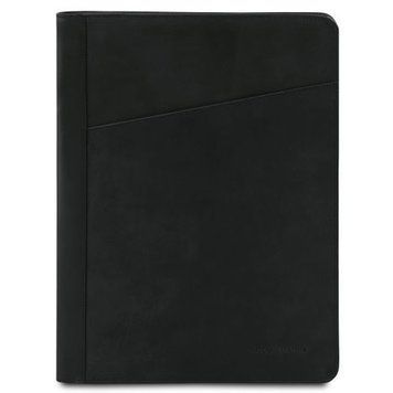 Leather document case with ring binder Tuscany Leather Augusto, Black