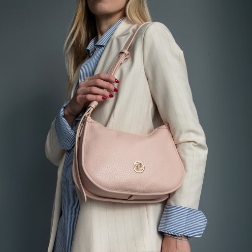 Soft leather handbag Tuscany Leather Hobl&ograve;, White
