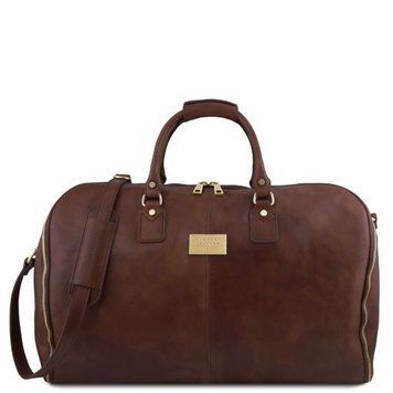 Travel leather duffle/Garment bag Tuscany Leather Antigua, Dark Brown
