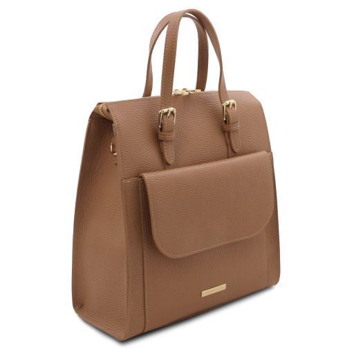 Leather Backpack for Women Tuscany Leather TL Bag, Caramel