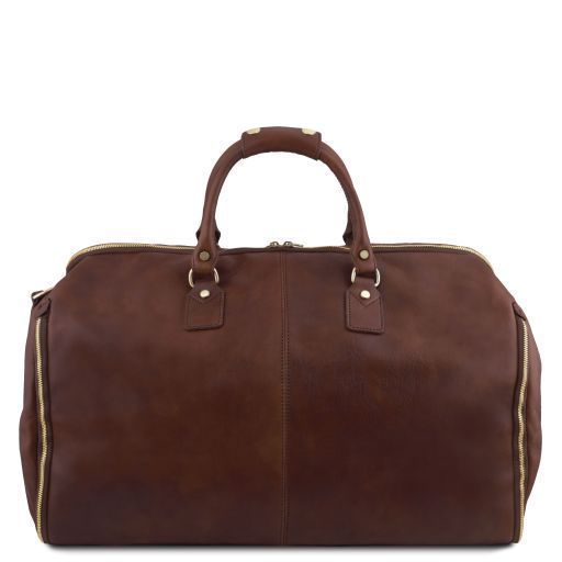 Travel leather duffle/Garment bag Tuscany Leather Antigua, Dark Brown