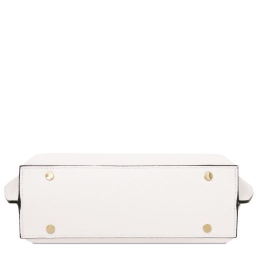 Leather handbag Tuscany Leather Agatha, White