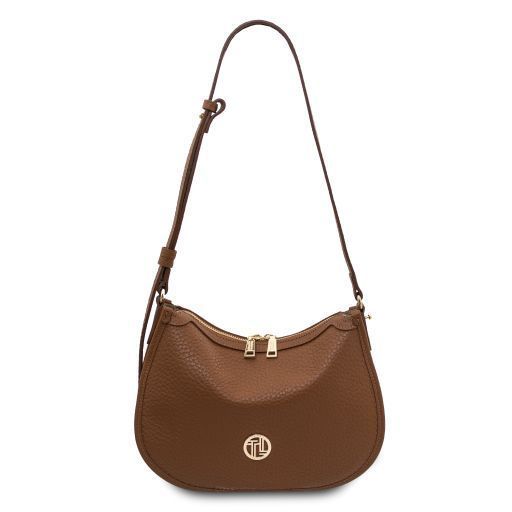 Soft leather handbag Tuscany Leather Hobl&ograve;, Cognac