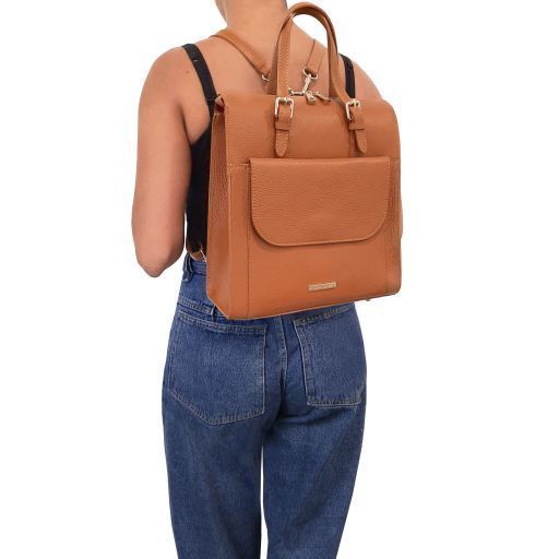 Leather Backpack for Women Tuscany Leather TL Bag, Caramel