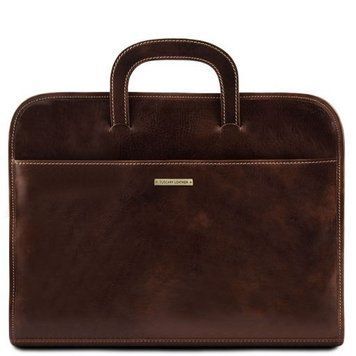 Document Leather briefcase Tuscany Leather Sorrento, Dark Brown