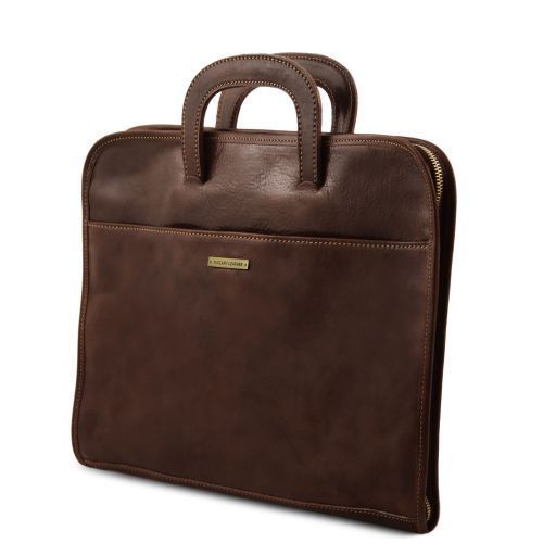 Document Leather briefcase Tuscany Leather Sorrento, Dark Brown