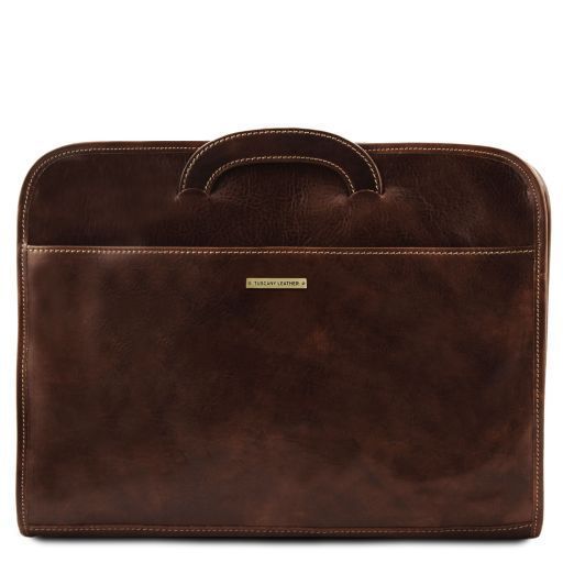 Document Leather briefcase Tuscany Leather Sorrento, Dark Brown