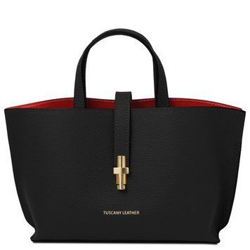 Leather handbag Tuscany Leather Agatha, Black