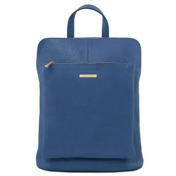 Soft leather backpack for women Tuscany Leather TL Bag, Denim